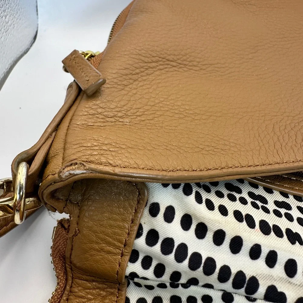 Vince Camuto Crossbody Bag Women Small Tan Leather Classic Minimalist Boho